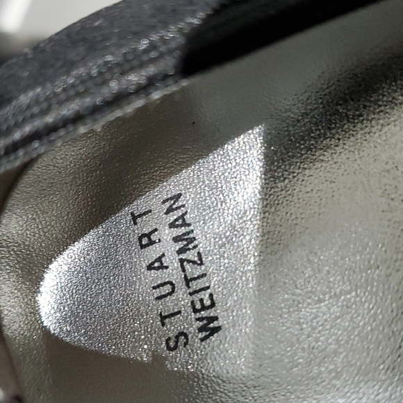 STUART WEITZMAN ARIANA CLARE BLACK SUEDE WEDGES SIZE 2 - Picture 4 of 12